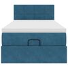 vidaXL Ottoman bed met matras en LED's 100x200 cm fluweel donkerblauw