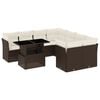 vidaXL 9-delige Loungeset met kussens poly rattan bruin