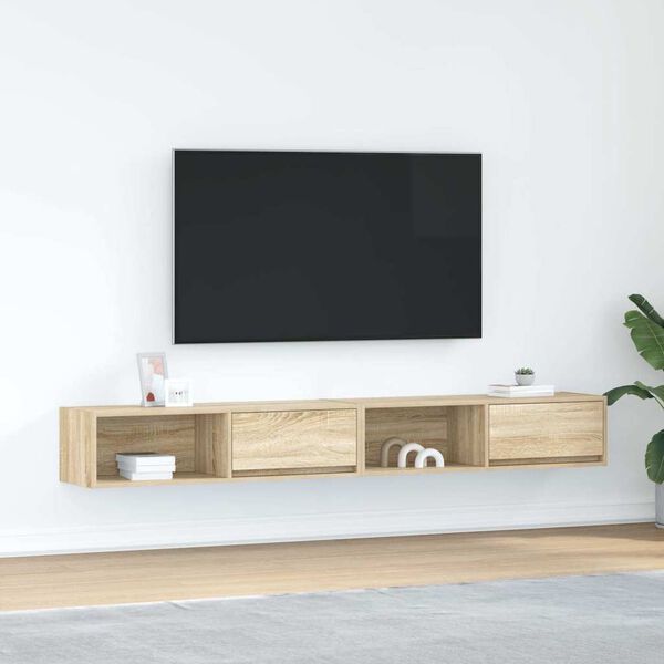 vidaXL Tv-meubelen 2 st 100x31x25,5cm bewerkt hout sonoma eikenkleurig