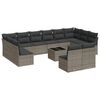 vidaXL 13-delige Loungeset met kussens poly rattan grijs