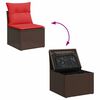 vidaXL 7-delige Loungeset met kussens poly rattan acacia zwart
