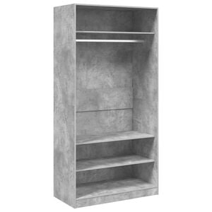 vidaXL Kledingkast 100x50x200 cm bewerkt hout betongrijs