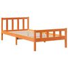 vidaXL Bed met boekenkast zonder matras massief hout wasbruin 75x190cm