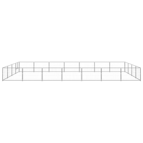 vidaXL Hondenkennel 28 m² staal zilverkleurig