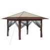 vidaXL Gazebo met 4 Zijwanden 3,3 x 3,3 m Cr&egrave;me en bruin