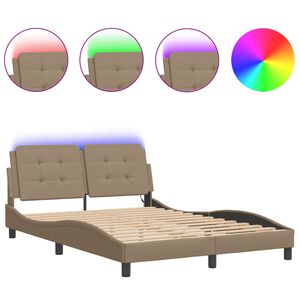 vidaXL Bedframe met LED zonder matras "Zadar" cappuccino 140x200 cm