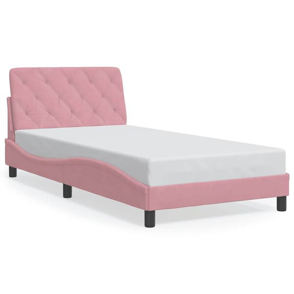 vidaXL Bedframe zonder matras fluweel roze 100x200 cm