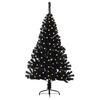 vidaXL Kunstmatig Voorverlicht Kerstboom met 150 LED Zwart 150 cm PVC