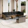 vidaXL 13-delige Loungeset met kussens poly rattan grijs