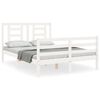 vidaXL Bedframe met hoofdbord massief hout wit 120x200 cm