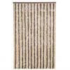 vidaXL Vliegengordijn 118x220 cm chenille donkerbruin en beige