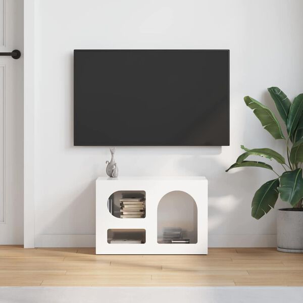 vidaXL TV-kast Hoogglans wit 60 x 35 x 40 cm Bewerkt hout