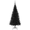 vidaXL Kerstboom met 300 LED met standaard Zwart 180 cm PVC