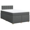 vidaXL Boxspring met matras stof donkergrijs 120x200 cm
