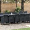 vidaXL Tuin Eettafelset met kussens met kussen 17 pcs Wit PP