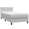 vidaXL Boxspring met matras fluweel lichtgrijs 90x210 cm