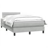 vidaXL Boxspring met matras fluweel lichtgrijs 120x210 cm