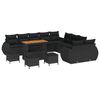 vidaXL Tuinbankenset 14 st Zwart poly rattan
