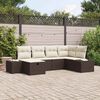 vidaXL Tuin Sofa Set met kussen 6 pcs Bruin poly rattan