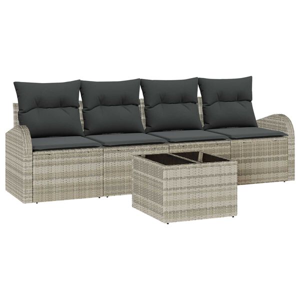 vidaXL Tuin Sofa Set Lichtgrijs 55 x 55 x 37 cm poly rattan