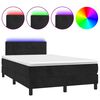 vidaXL Boxspring met matras en LED fluweel zwart 120x200 cm