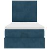 vidaXL Ottoman bed met matrassen en LED's 90x200cm fluweel donkerblauw