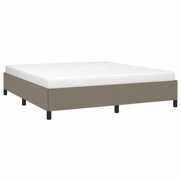 vidaXL Bedframe zonder matras stof taupe 160x200 cm