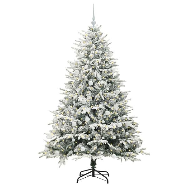 vidaXL Artificial Pre-lit Kerstboom met Ballenset Groen 180 cm