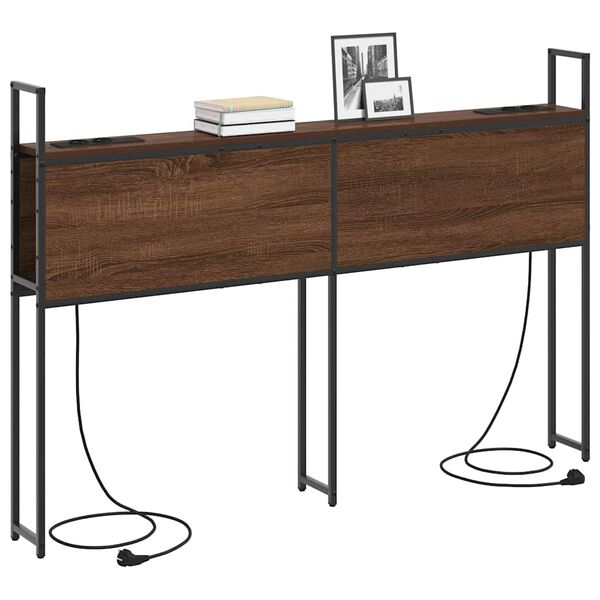 vidaXL Opberghoofdbord met Oplaadstation bruin eikenkleur 150 cm