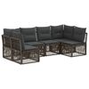vidaXL Tuinbankenset 6 st Grijs poly rattan