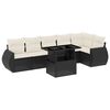 vidaXL 7-delige Loungeset met kussens poly rattan zwart