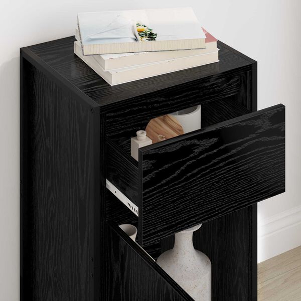 vidaXL Dressoir met lade Zwart Eiken 81 x 36 x 150.5 cm Bewerkt hout