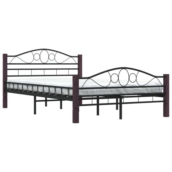 vidaXL Bedframe metaal zwart 120x200 cm