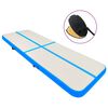 vidaXL Gymnastiekmat met pomp opblaasbaar 400x100x20 cm PVC blauw