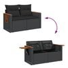 vidaXL 4-delige Loungeset met kussens poly rattan zwart