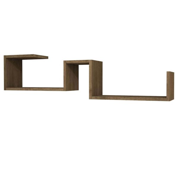 Homemania Wandschap Maze 117x22x30 cm walnootkleurig