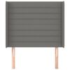vidaXL Hoofdbord met randen 83x16x118/128 cm stof donkergrijs