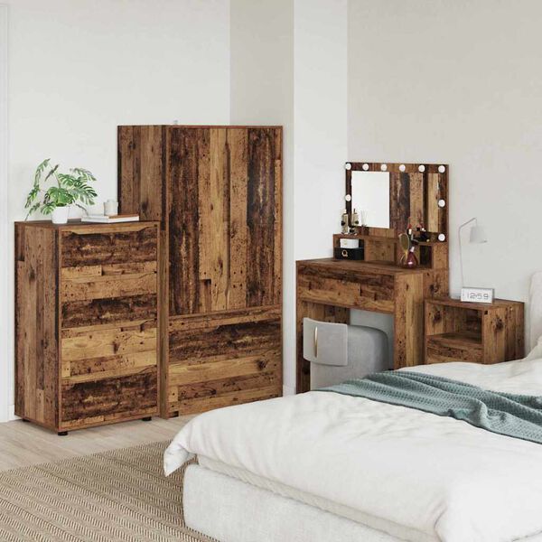vidaXL Opslagkasten 2 pcs Oud Hout 60 x 48 x 105 cm Bewerkt hout
