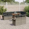 vidaXL Tuin Sofa Set met opslag 9 pcs Grijs Poly riet