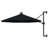 vidaXL Wandparasol met LED's 300 cm zwart