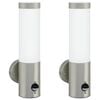 vidaXL Buiten Wandlamp 2 st Zilver 12 x 8,5 x 29 cm