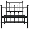 vidaXL Bedframe met hoofd- en voeteneinde metaal zwart 75x190 cm