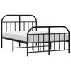 vidaXL Bedframe met hoofd- en voeteneinde metaal zwart 120x190 cm