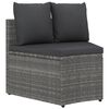 vidaXL 2-delige Loungeset met kussens poly rattan grijs