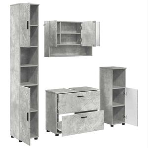 vidaXL Badkamermeubelset 4 st Beton Grijs 35 x 30 x 192 cm