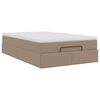 vidaXL Ottoman bed met matras 120x190 cm kunstleer cappuccinokleurig