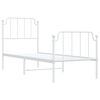 vidaXL Bedframe met hoofd- en voeteneinde&nbsp;metaal wit 75x190 cm