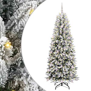vidaXL Kunstkerstboom Wit 240 cm PVC en Plastic en Staal en PE