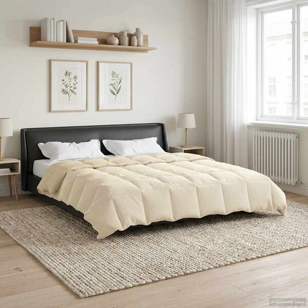vidaXL Winter Dekbed Gekwilt Cr&egrave;me 200 x 240 cm Microfiber