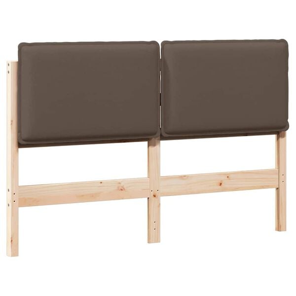 vidaXL Gestoffeerd hoofdbord Natuurlijk en Lichtgrijs 120 cm